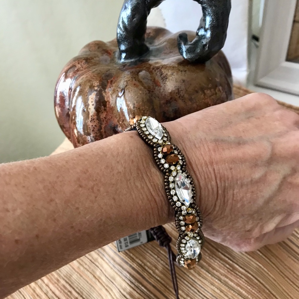 Pink Pewter Collection Bracelet NWT Adjustable Bead Bracelet. Never worn.